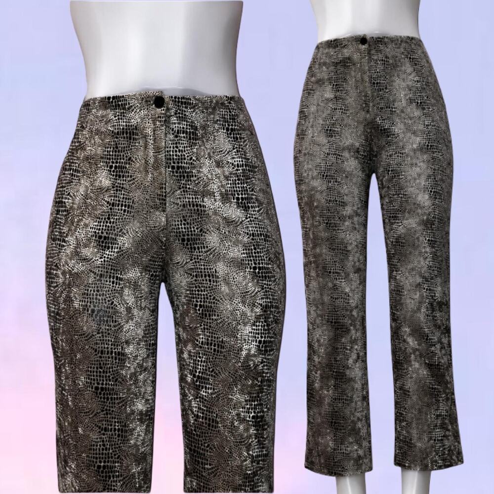 Vintage 90s y2k velvet snakeskin cropped pants